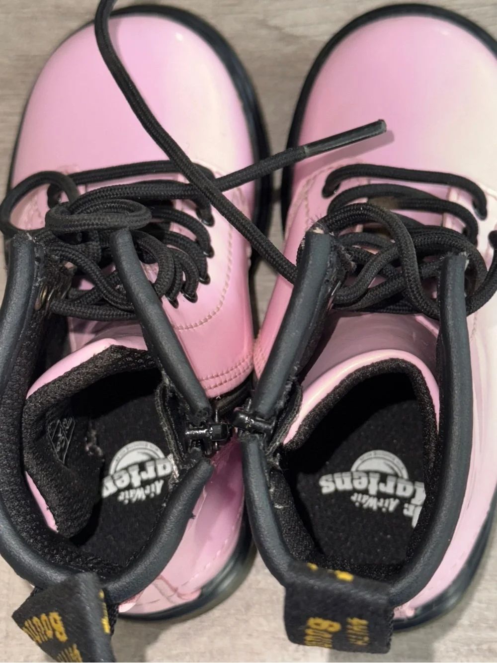 Dr. Martens Air Wave Pink Patent Leather Boot  Toddler Size 7